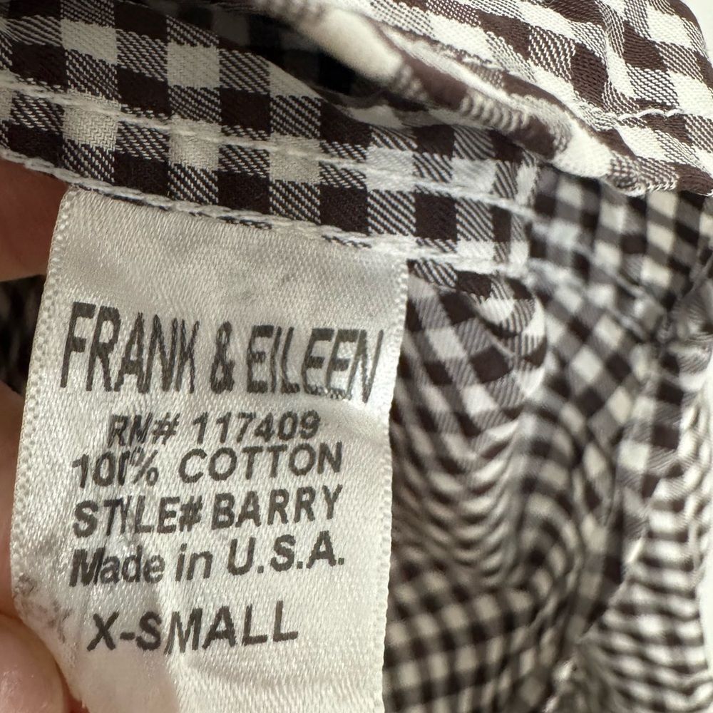 Frank & Eileen Womens Barry Cotton Button-Up Black Gingham shirt - Picture 8 of 8